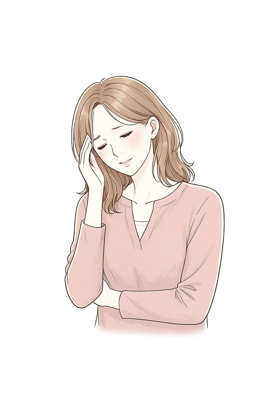 疲れやすさに悩む女性のイラスト
