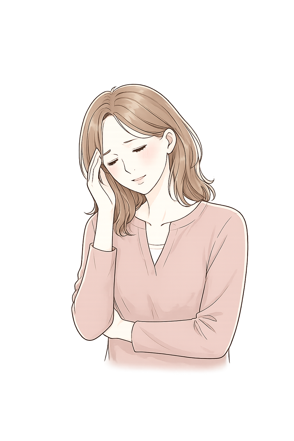 疲れやすさに悩む女性のイラスト