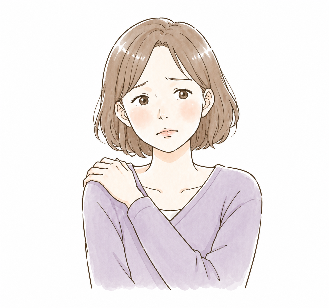 激しい運動が不安な女性のイラスト