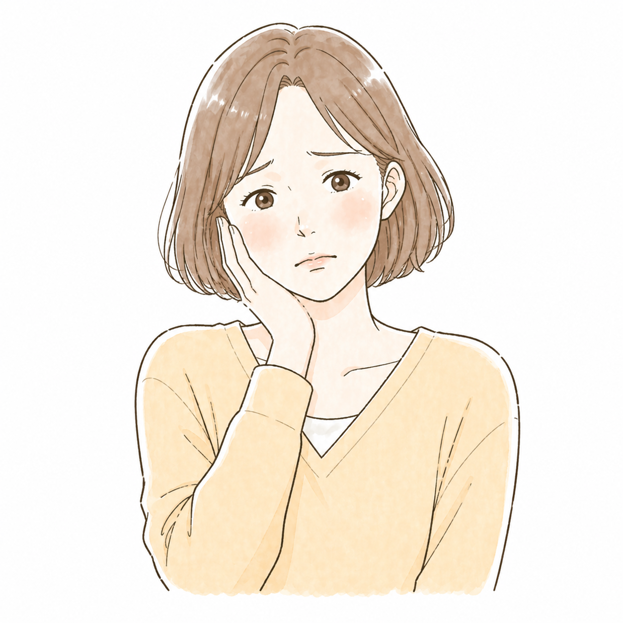 体が硬い女性のイラスト