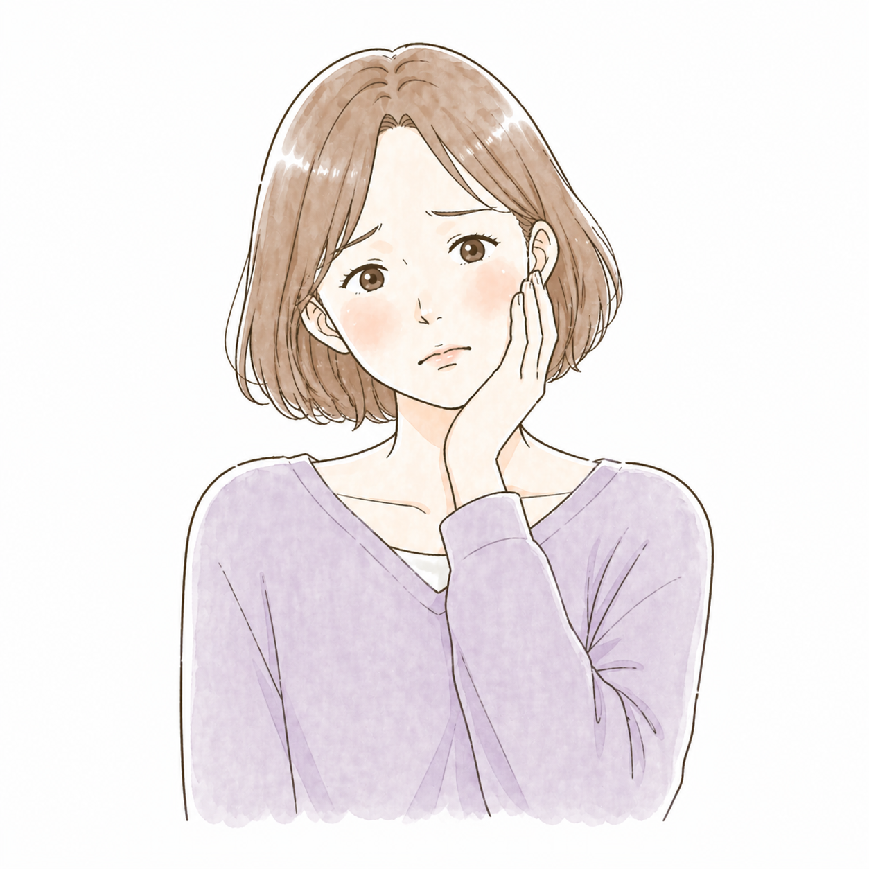 動けなくなるのが不安な女性のイラスト